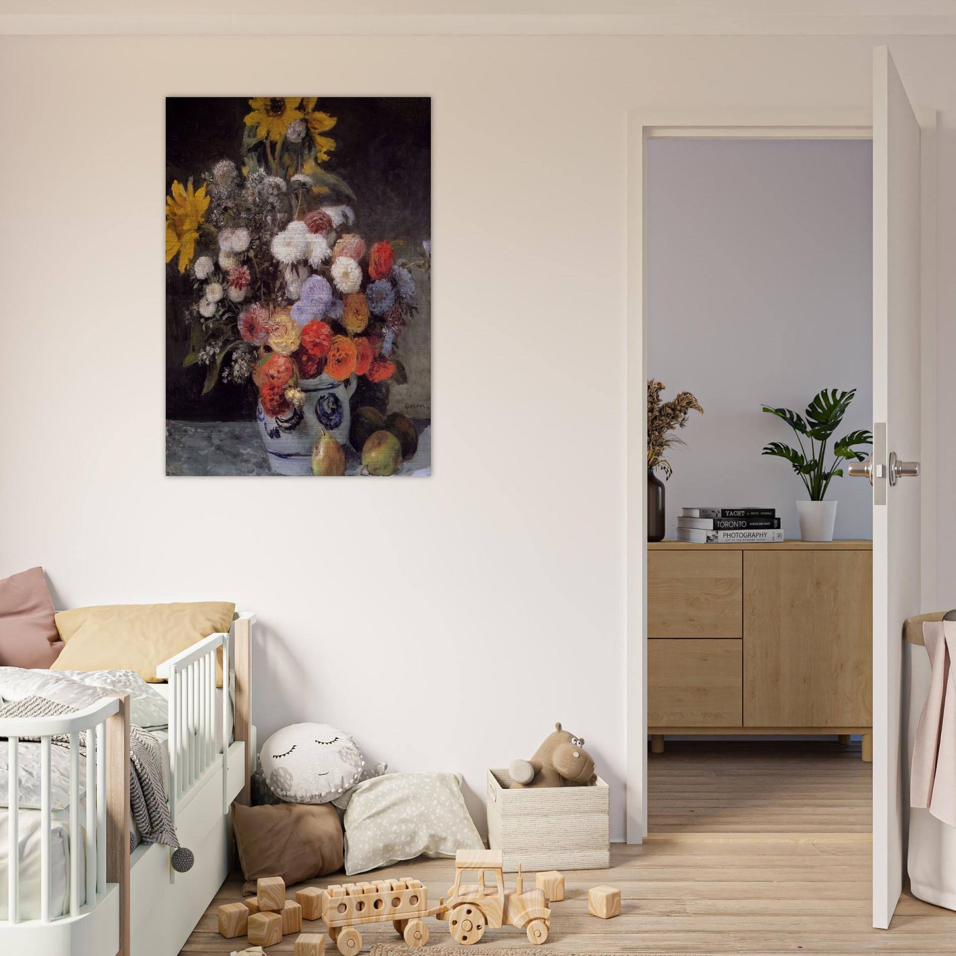 Mixed Flowers In An Earthware Pot - Pierre-Auguste Renoir Brushed Aluminum Print - 70x100 cm / 28x40 inches | Pierre-Auguste Renoir Aluminum Print | Pierre-Auguste Renoir Prints