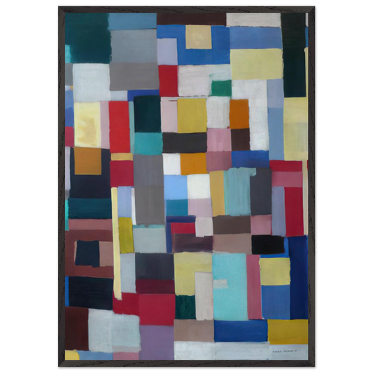 Untitled - 1947 N2 - Giorgio Cavallon Framed Art Print – Black Wooden Frame - Default Title - -Framed Art Print