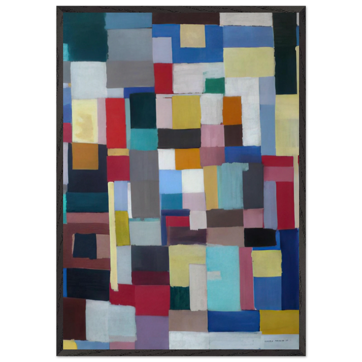 Untitled - 1947 N2 - Giorgio Cavallon 70x100 cm / 28x40 inches Framed Art Print – Black Wooden Frame