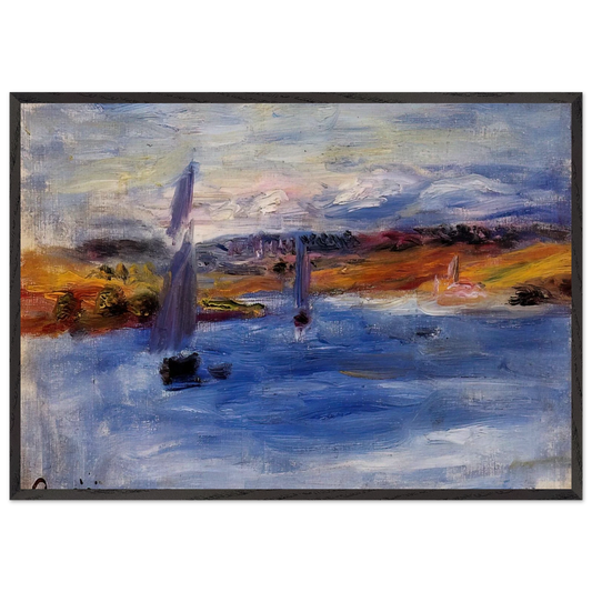SAILBOATS N2 - Pierre-Auguste Renoir 70x100 cm / 28x40 inches Framed Art Print – Black Wooden Frame