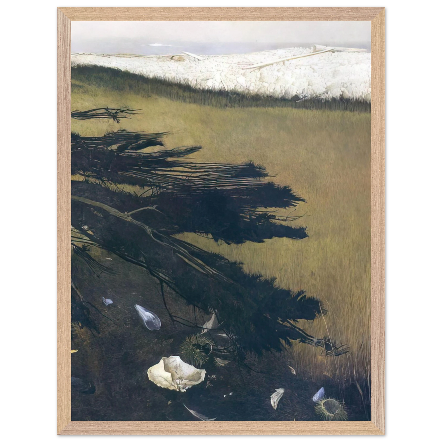 Andrew Wyeth - NOT DETECTED 47 Wall Art - 30x40 cm / 12x16 inches - Premium Wooden Framed Poster With Fine Art Paper - Black frame