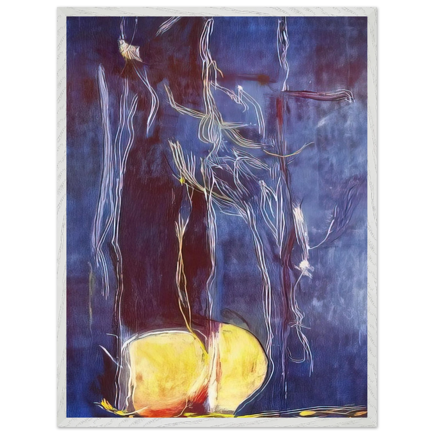 Helen Frankenthaler - All About Blue - 1994 Wall art - 30x45 cm / 12x18 inches - Premium Wooden Framed Poster With Fine Art Paper - Wood frame