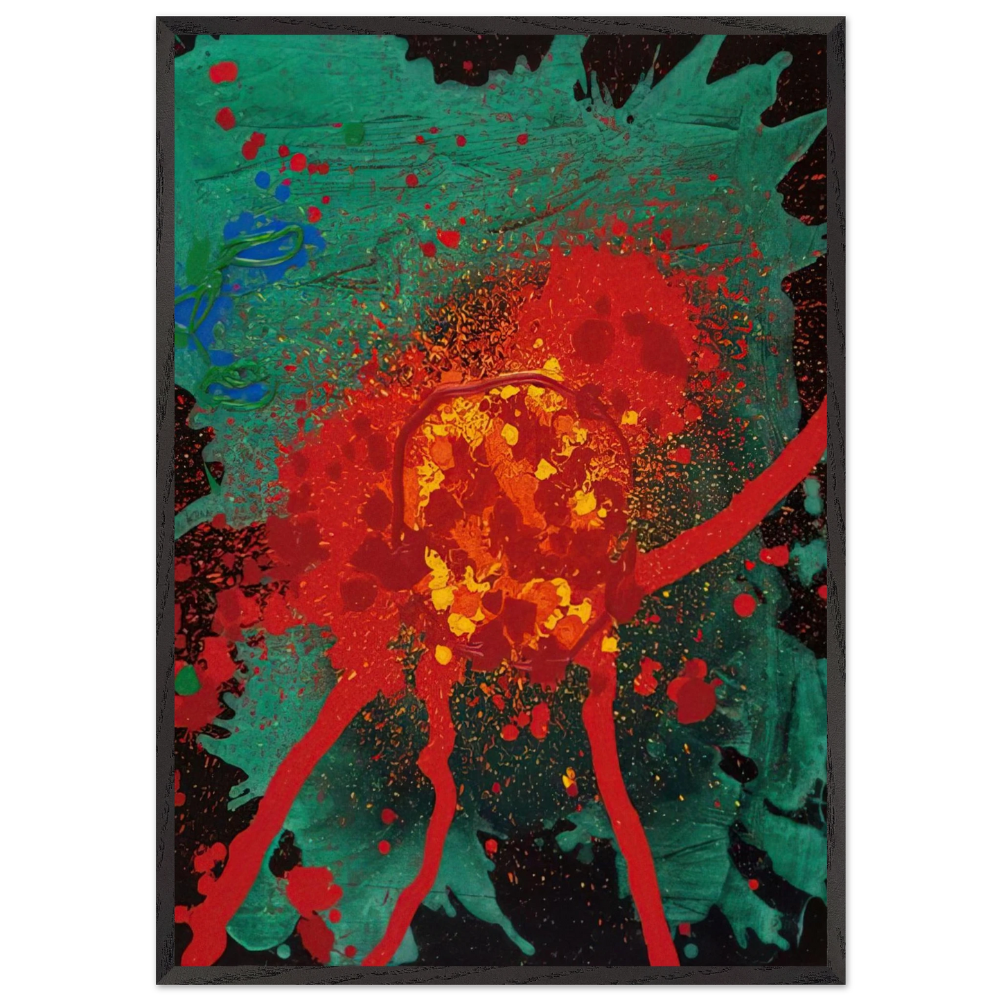 Blood Feud - 28807 - 2007 - John Hoyland Framed Art Print – Black Wooden Frame - Default Title - -Framed Art Print