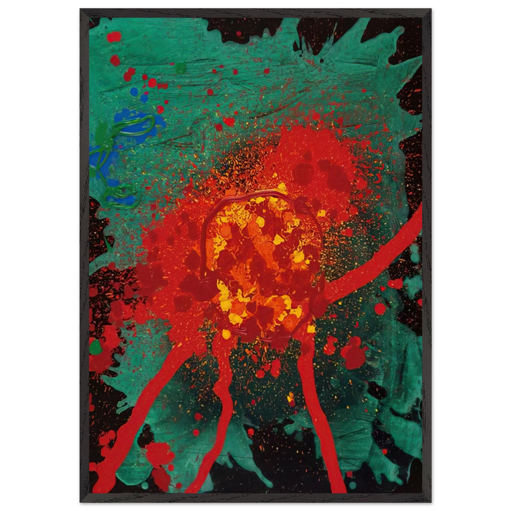 Blood Feud - 28807 - 2007 - John Hoyland Framed Art Print – Black Wooden Frame - Default Title - -Framed Art Print