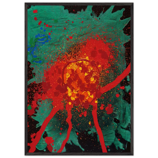 Blood Feud - 28807 - 2007 - John Hoyland Framed Art Print – Black Wooden Frame - Default Title - -Framed Art Print