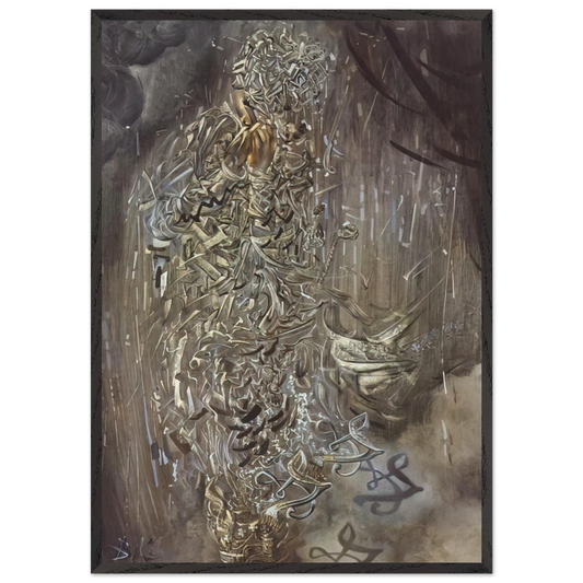 SAINT SURROUNDED BY THREE PI MESONS - Salvador Dali Framed Art Print – Black Wooden Frame - Default Title - -Framed Art Print