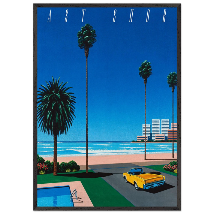 Bronze - East Shore - Hiroshi Nagai 70x100 cm / 28x40 inches Framed Art Print – Black Wooden Frame