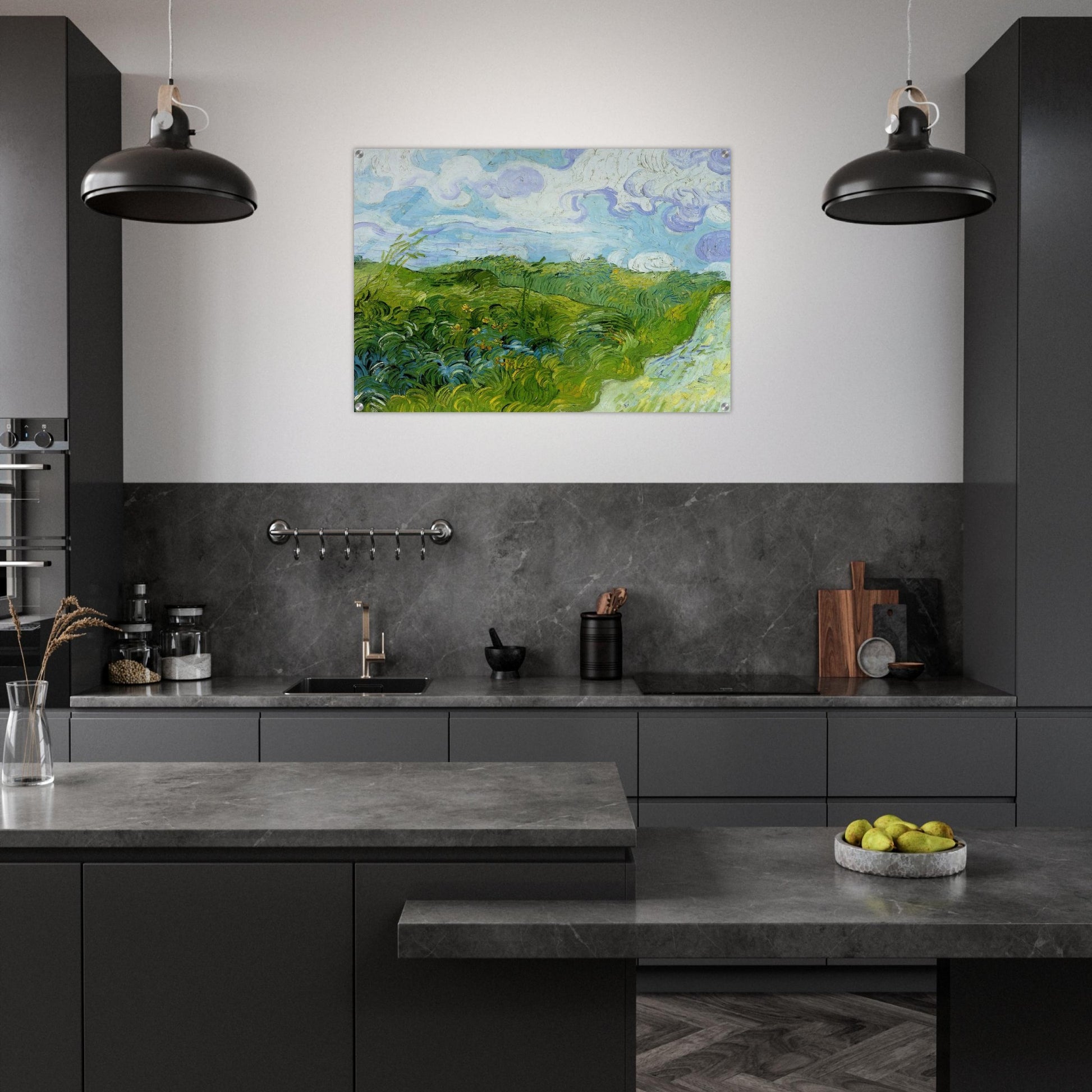 Green Wheat Fields - Vincent van Gogh Acrylic Print - 70x100 cm / 28x40″ inches