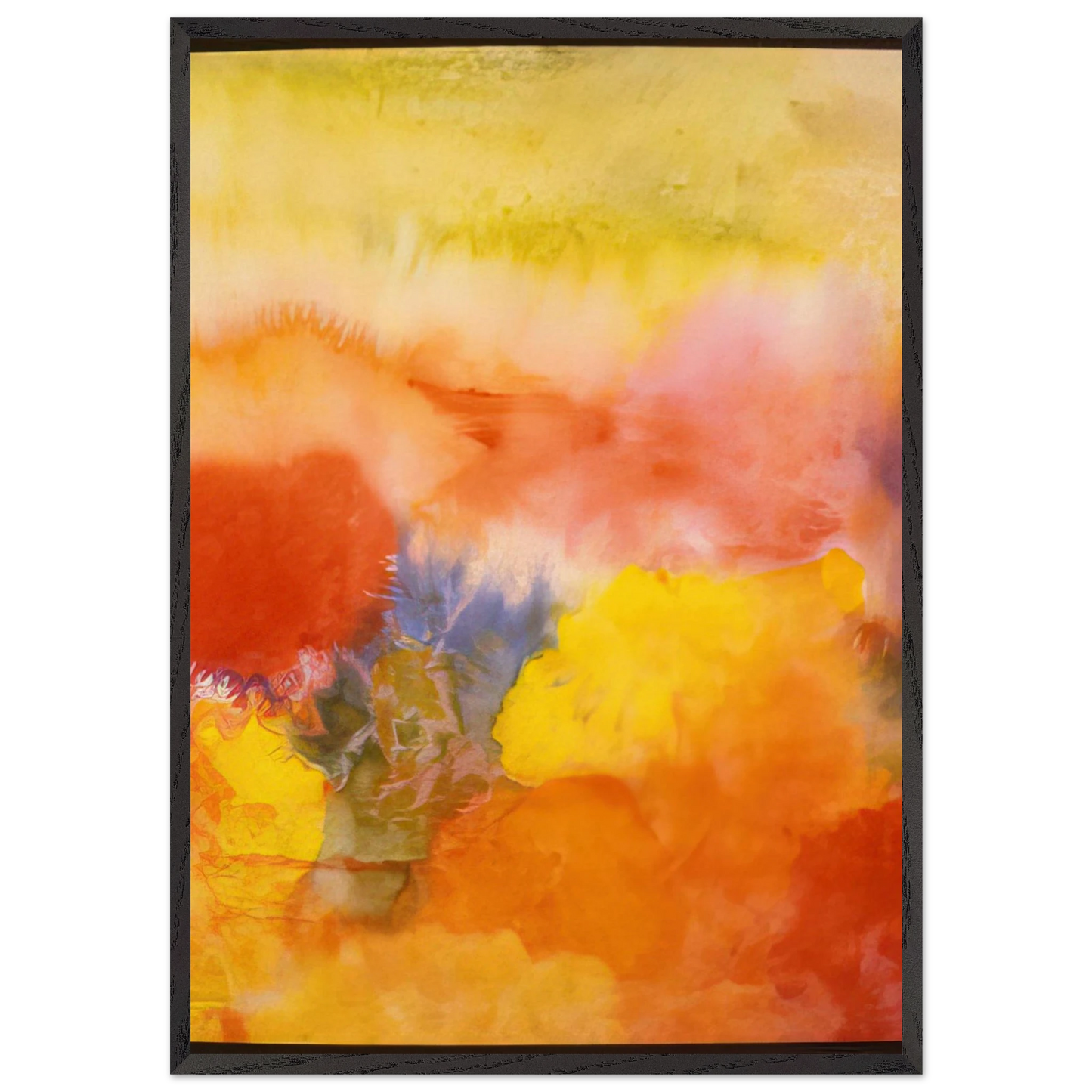 Abundance In The Garden - 1992 - Ronnie Landfield Framed Art Print – Black Wooden Frame - Default Title - -Framed Art Print