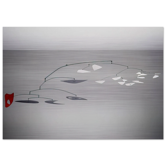 1 RED 4 BLACK PLUS X WHITE 1947 - Alexander Calder Brushed Aluminum Print - 70x100 cm / 28x40 inches | Alexander Calder Aluminum Print | Alexander Calder Prints