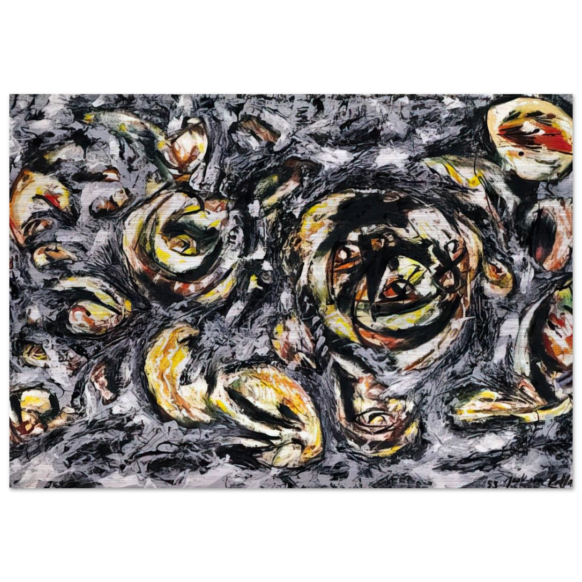 OCEAN GREYNESS 1953 - Jackson Pollock Brushed Aluminum Print - 70x100 cm / 28x40 inches | Jackson Pollock Aluminum Print | Jackson Pollock Prints