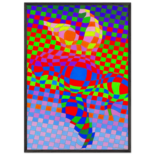 Harlequin - Victor Vasarely Framed Art Print – Black Wooden Frame - Default Title - -Framed Art Print