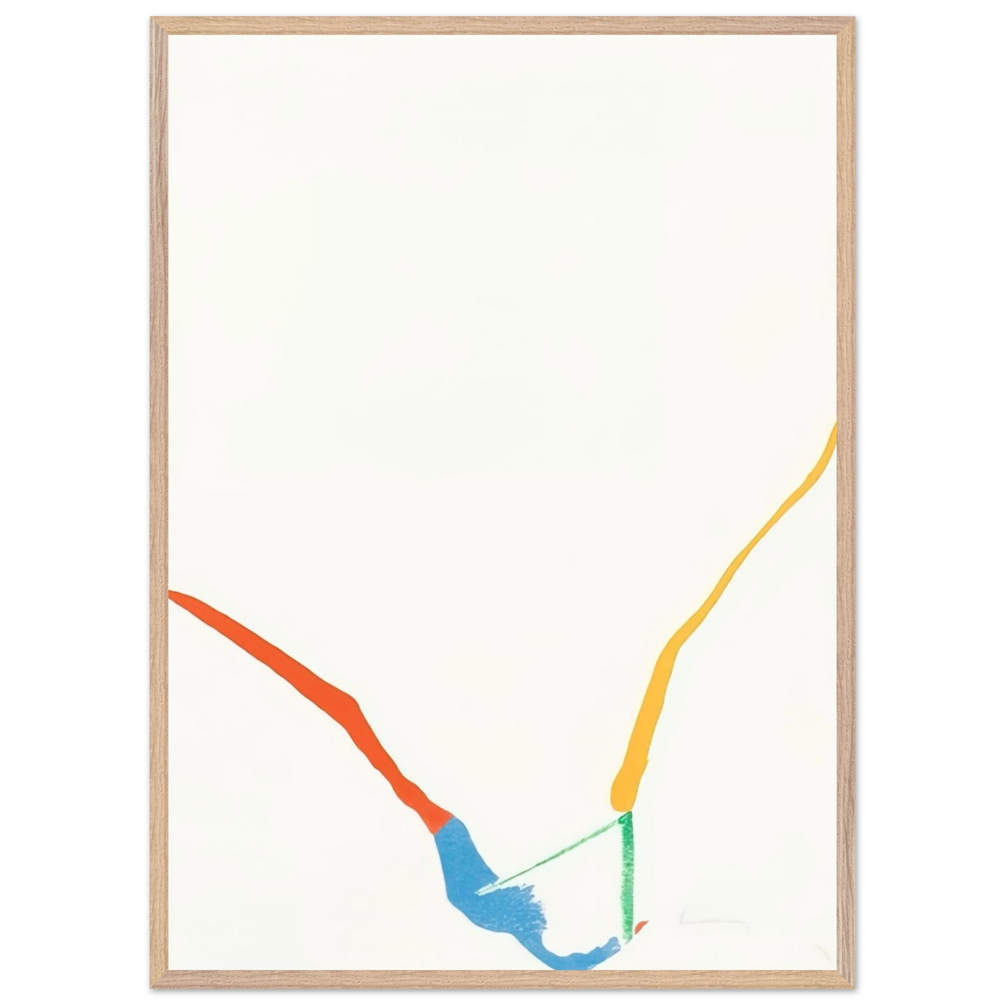 Helen Frankenthaler - What Red Lines Can Do - 1970 Wall art - 50x50 cm / 20x20 inches - Premium Wooden Framed Poster With Fine Art Paper - Black frame