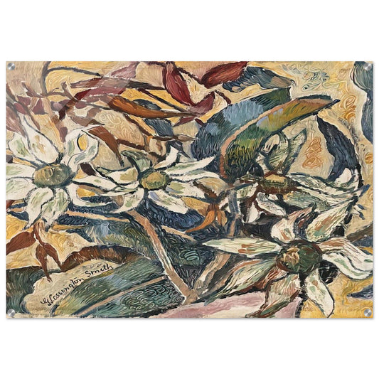 Flannel flowers and gum leaves - 1928 - Grace Cossington Smith Acrylic Print - 70x100 cm / 28x40″ inches | Grace Cossington Smith Wall Art | Grace Cossington Smith Prints