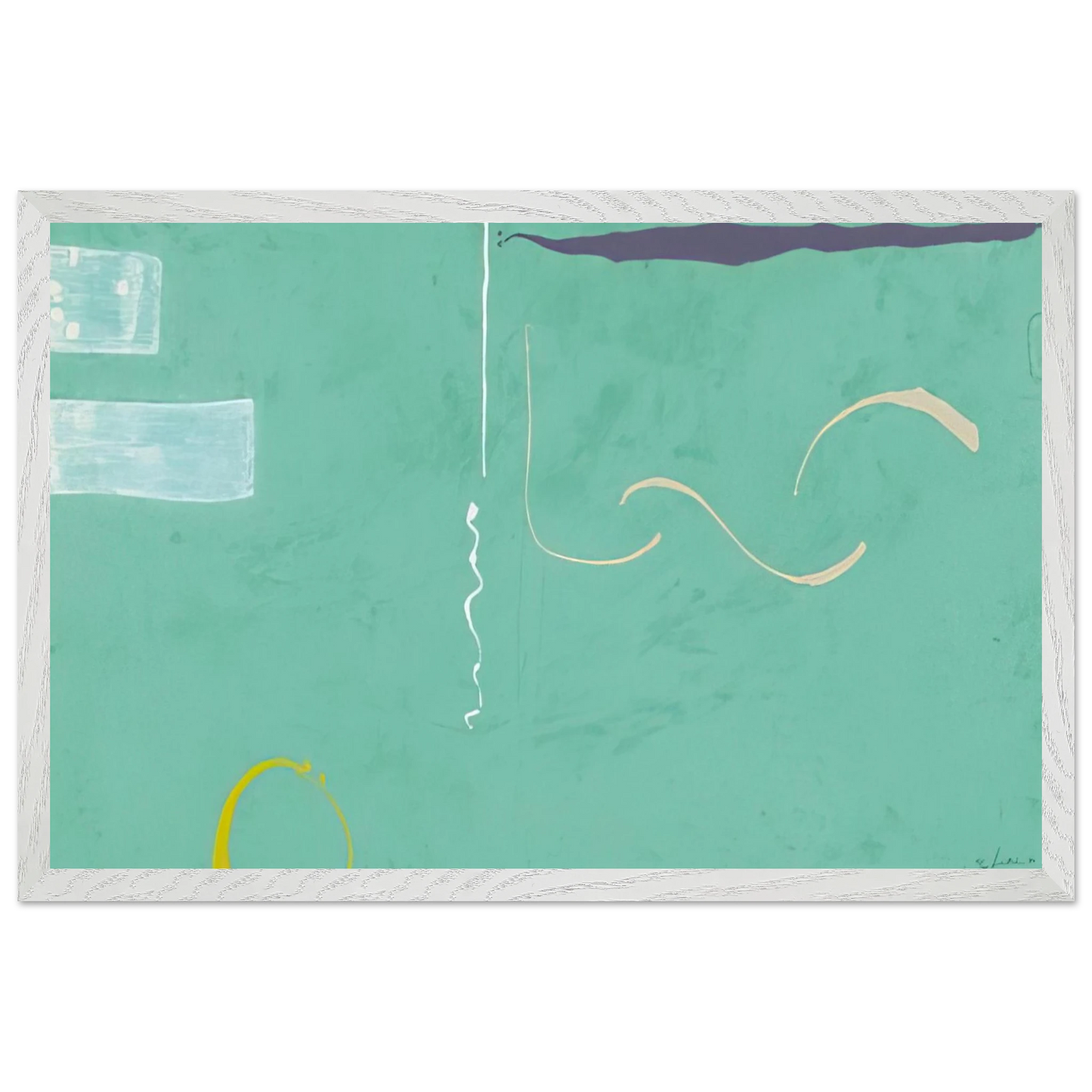 Helen Frankenthaler - Tahiti - 1989 Wall art - 60x80 cm / 24x32 inches - Premium Wooden Framed Poster With Fine Art Paper - White frame