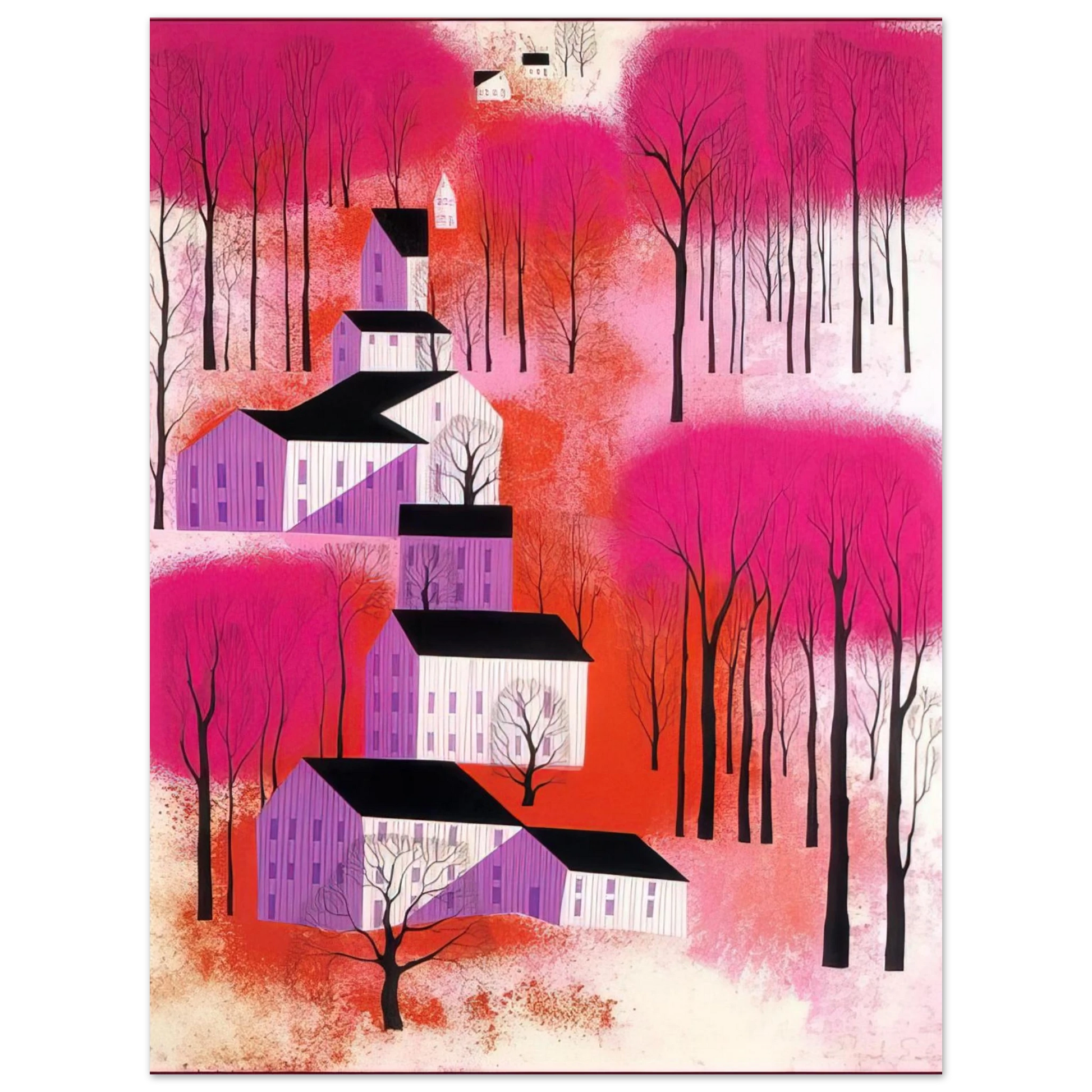 Eyvind Earle - Autumn Sunset Fine Art Poster - Default Title