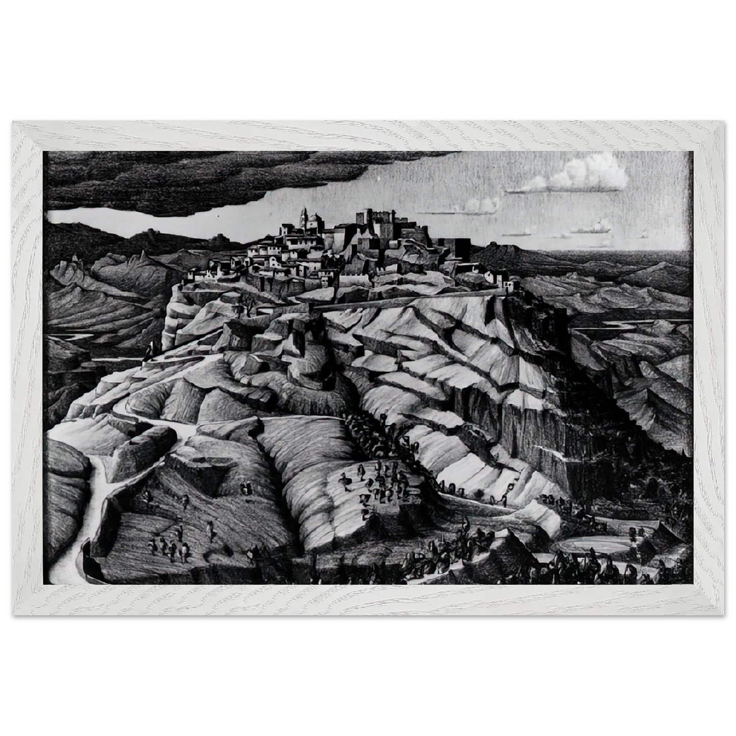 MC Escher - SANTA SEVERINA CALABRIA FEBRUARY 1931 1931 Wall Art - 60x80 cm / 24x32 inches - Premium Wooden Framed Poster With Fine Art Paper - Wood frame