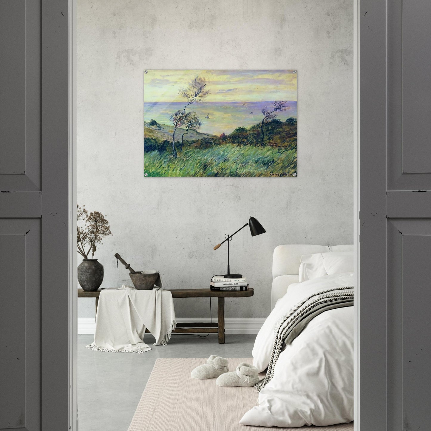 Cliffs of Varengeville, Gust of Wind - claude monet Acrylic Print - 70x100 cm / 28x40″ inches | claude monet Wall Art | claude monet Prints