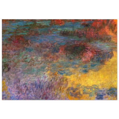 Water Lily Pond, Evening left panel - claude monet Brushed Aluminum Print - 70x100 cm / 28x40 inches | claude monet Aluminum Print | claude monet Prints