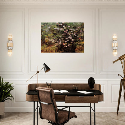 Rosebush in Blossom - Vincent van Gogh Brushed Aluminum Print - 70x100 cm / 28x40 inches | Vincent van Gogh Aluminum Print | Vincent van Gogh Prints