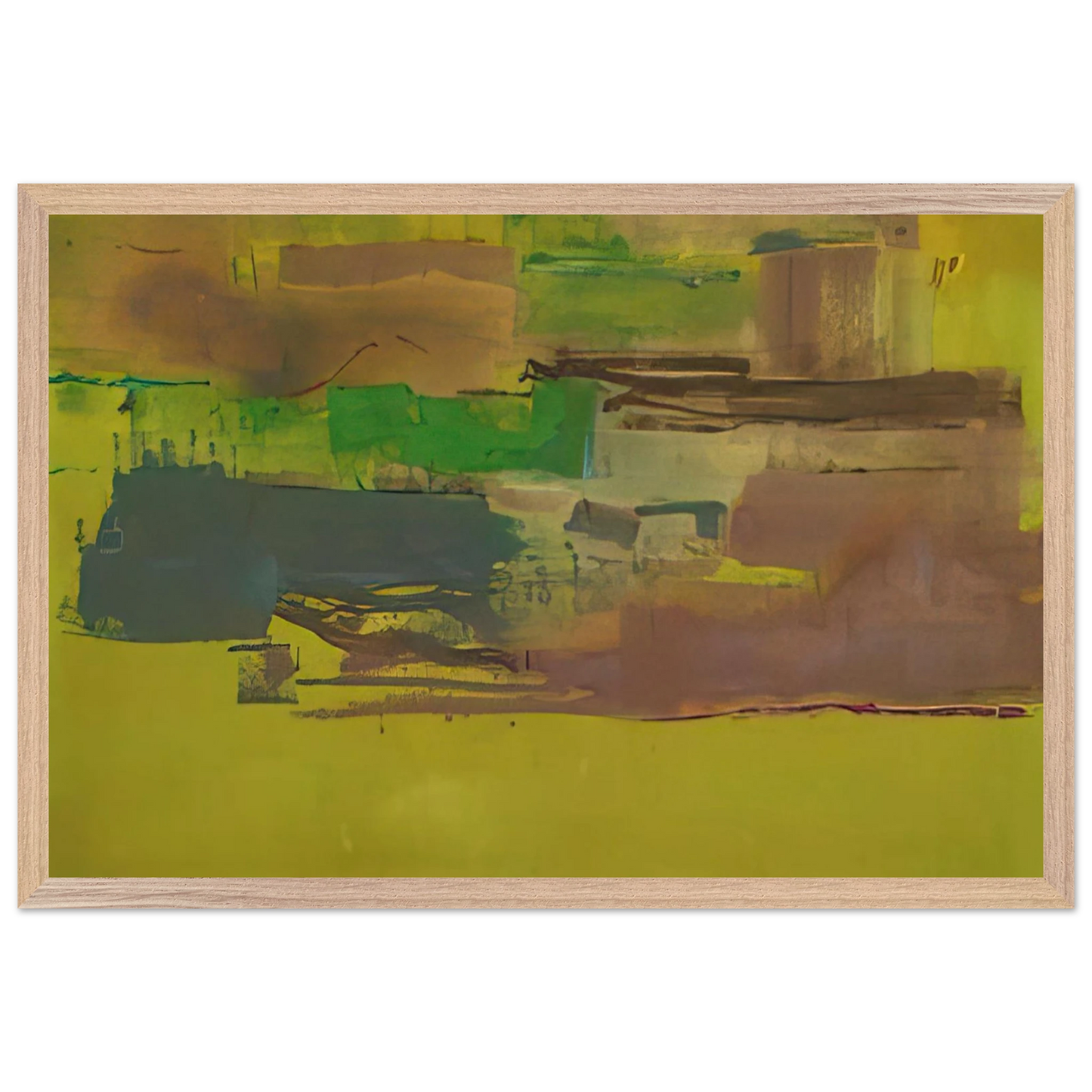 Helen Frankenthaler - August Deep - 1978 Wall art - 50x50 cm / 20x20 inches - Premium Wooden Framed Poster With Fine Art Paper - Black frame