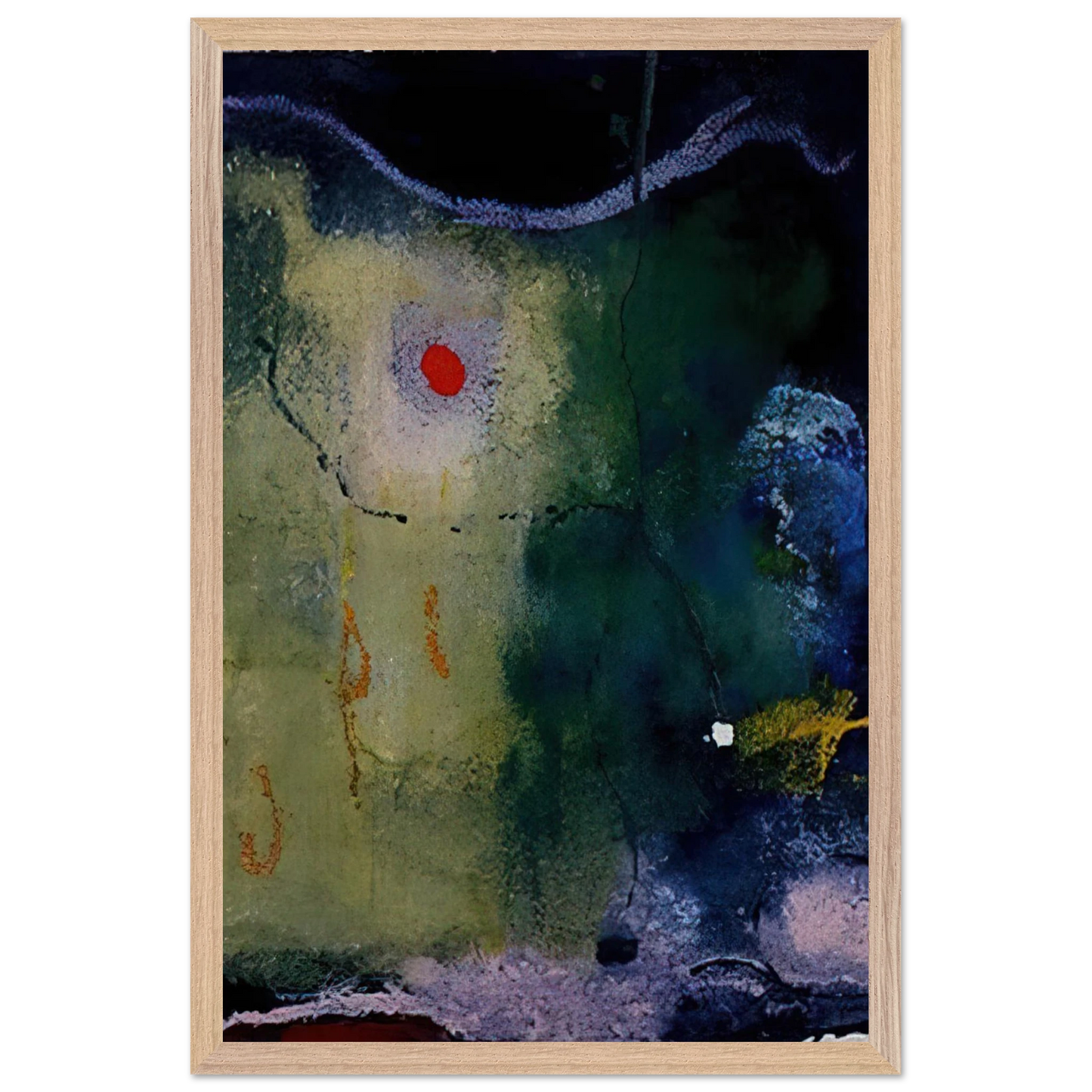Helen Frankenthaler - The Other Side of the Moon - 1995 Wall art - 13x18 cm / 5x7 inches - Premium Wooden Framed Poster With Fine Art Paper - Black frame