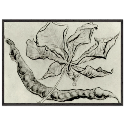 Dead Leaf and Pod - Vincent van Gogh 70x100 cm / 28x40 inches Framed Art Print – Black Wooden Frame