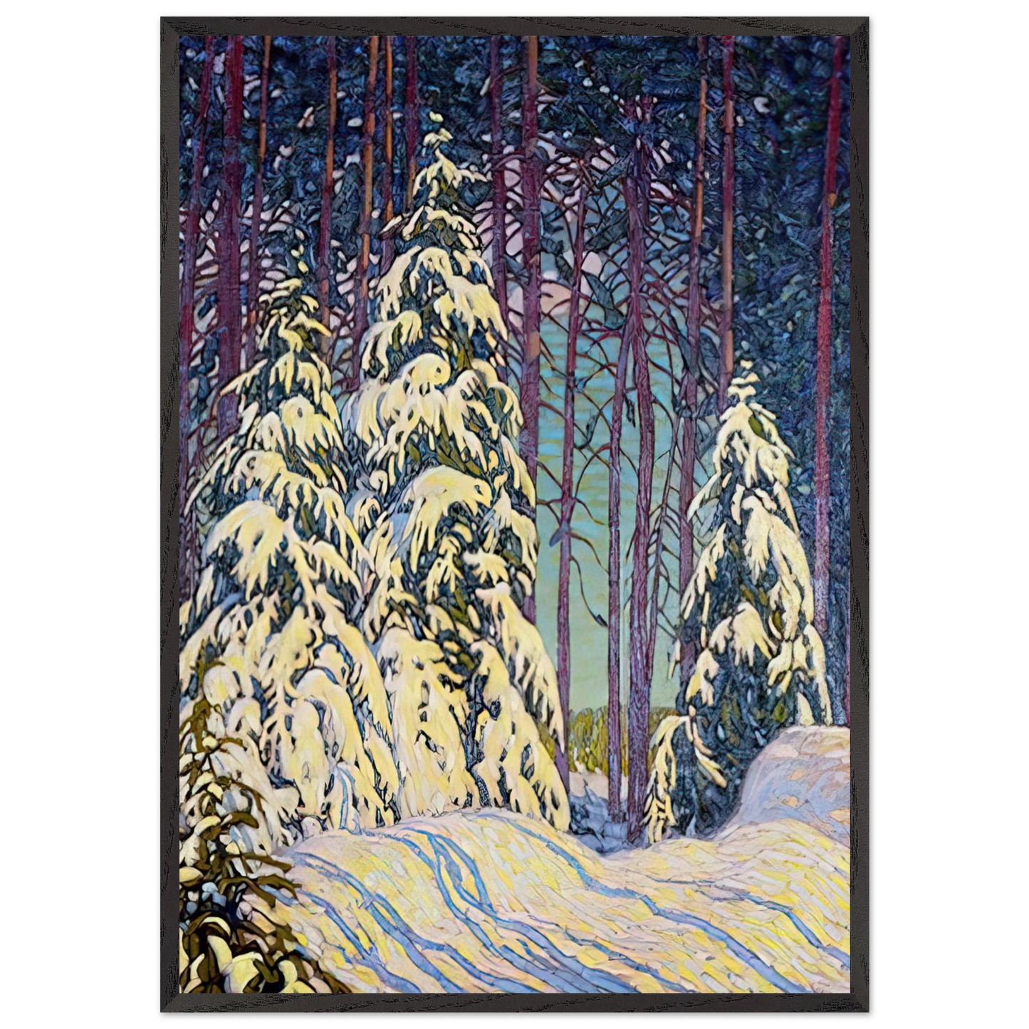 Winter Sunrise - 1913 - Lawren Harris Framed Art Print – Black Wooden Frame - Default Title - -Framed Art Print