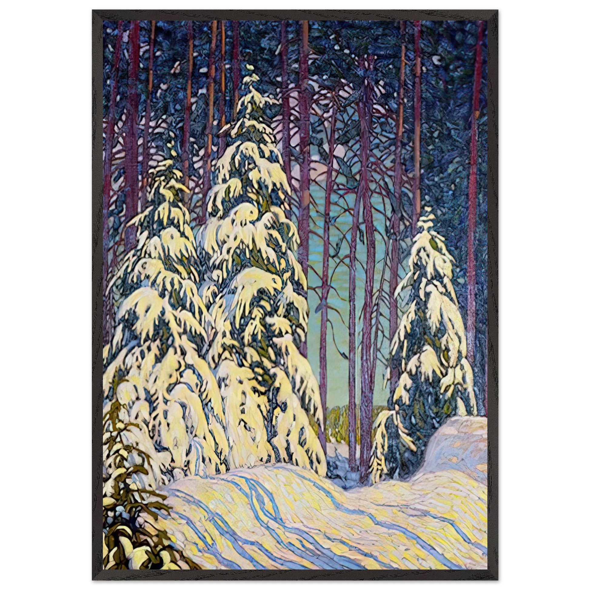 Winter Sunrise - 1913 - Lawren Harris Framed Art Print – Black Wooden Frame - Default Title - -Framed Art Print