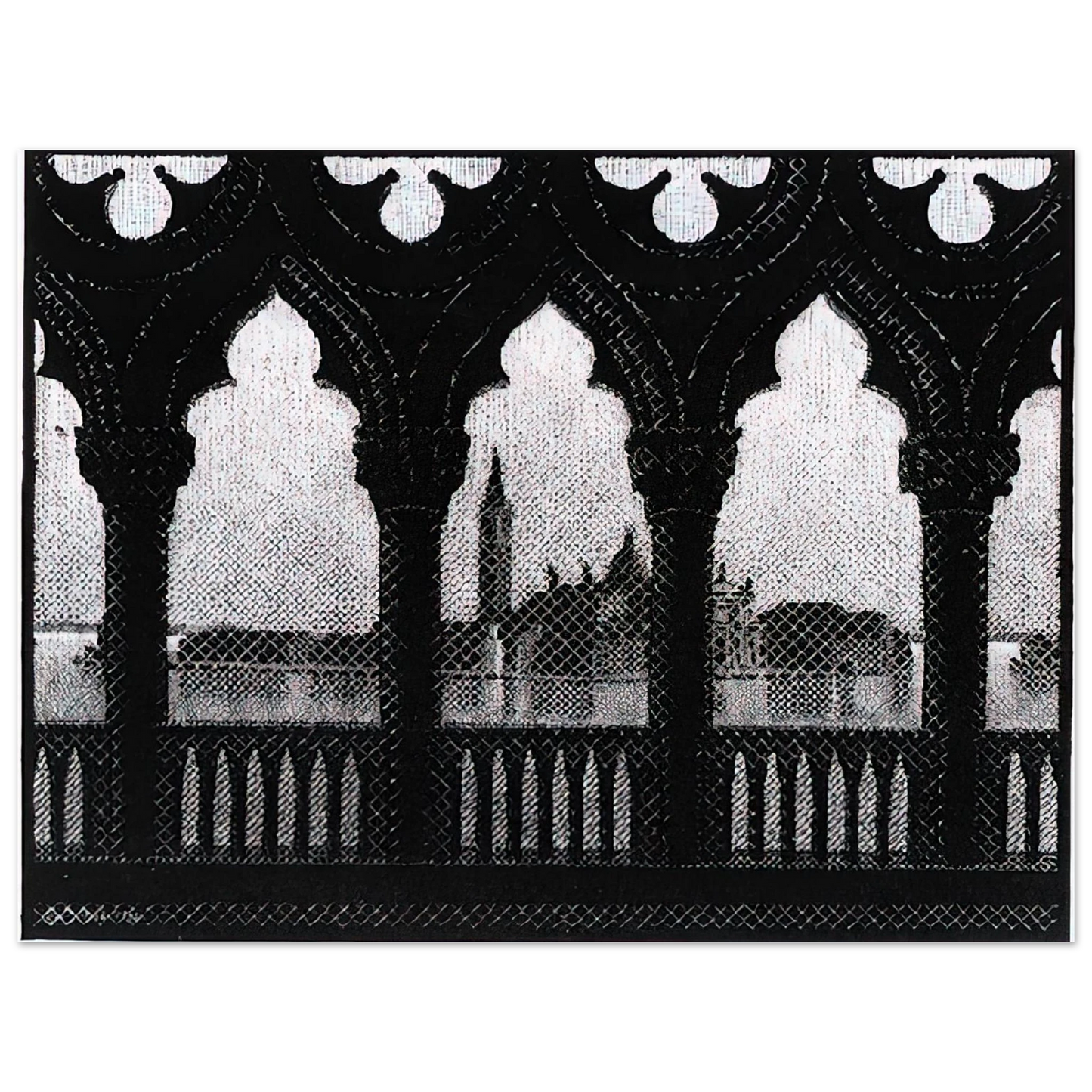 MC Escher - VENICE OCTOBER 1936 1936 Wall Art - 30x40 cm / 12x16 inches - Premium Wooden Framed Poster With Fine Art Paper - Wood frame