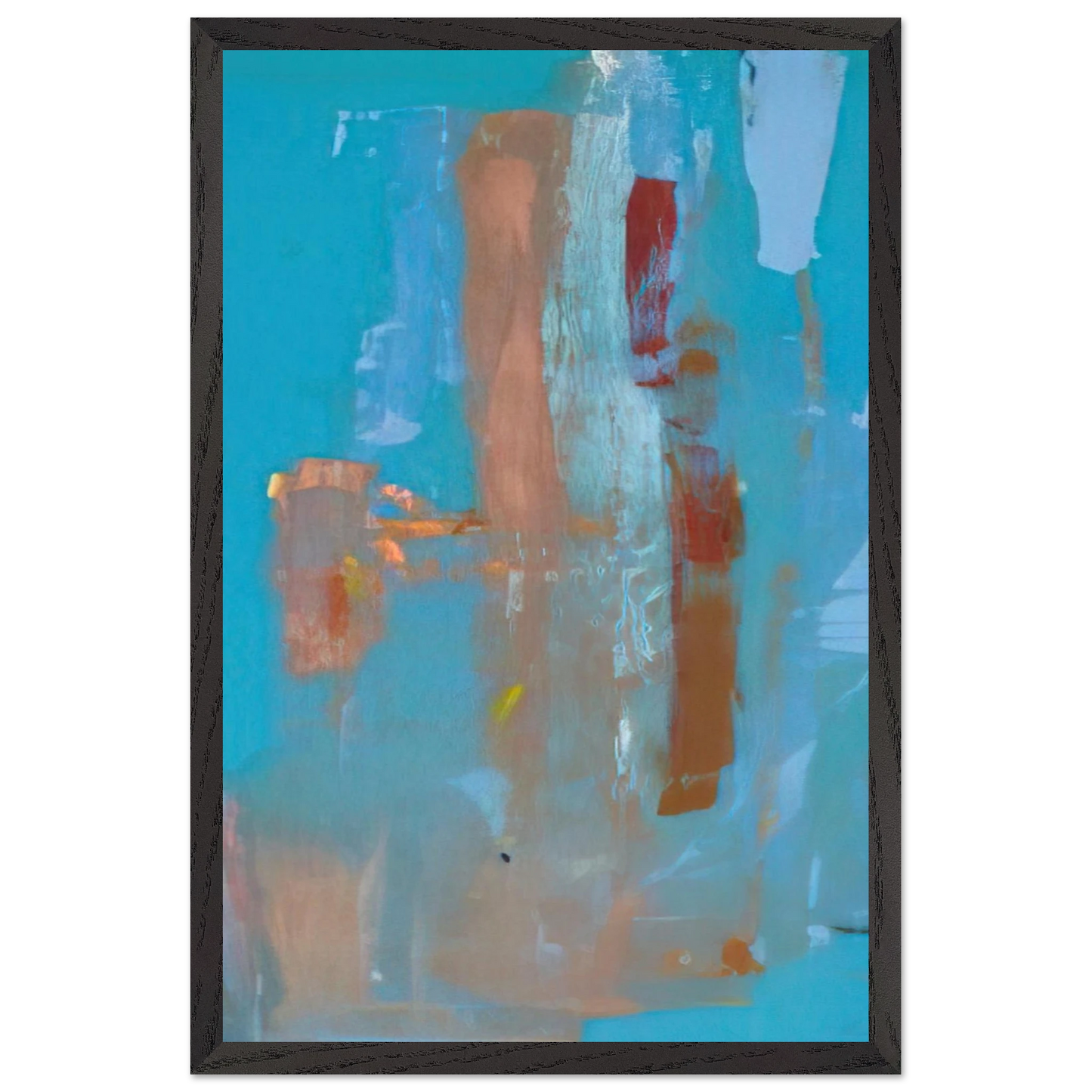 Helen Frankenthaler - In on Blue - 1976 Wall art - 40x60 cm / 16x24 inches - Premium Wooden Framed Poster With Fine Art Paper - Wood frame