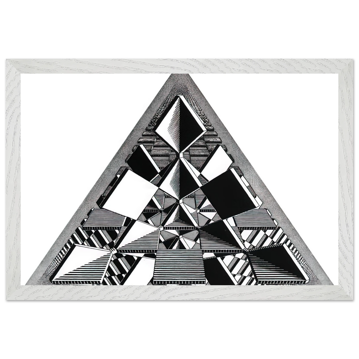 MC Escher - THREE INTERSECTING PLANES Wall Art - 60x80 cm / 24x32 inches - Premium Wooden Framed Poster With Fine Art Paper - Black frame