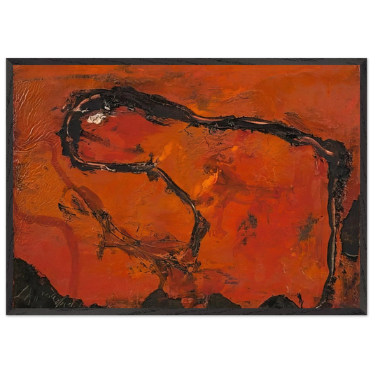 Pega - 1964 - Emil Schumacher Framed Art Print – Black Wooden Frame - Default Title - -Framed Art Print