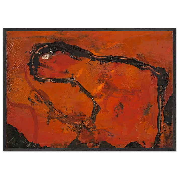 Pega - 1964 - Emil Schumacher 70x100 cm / 28x40 inches Framed Art Print – Black Wooden Frame