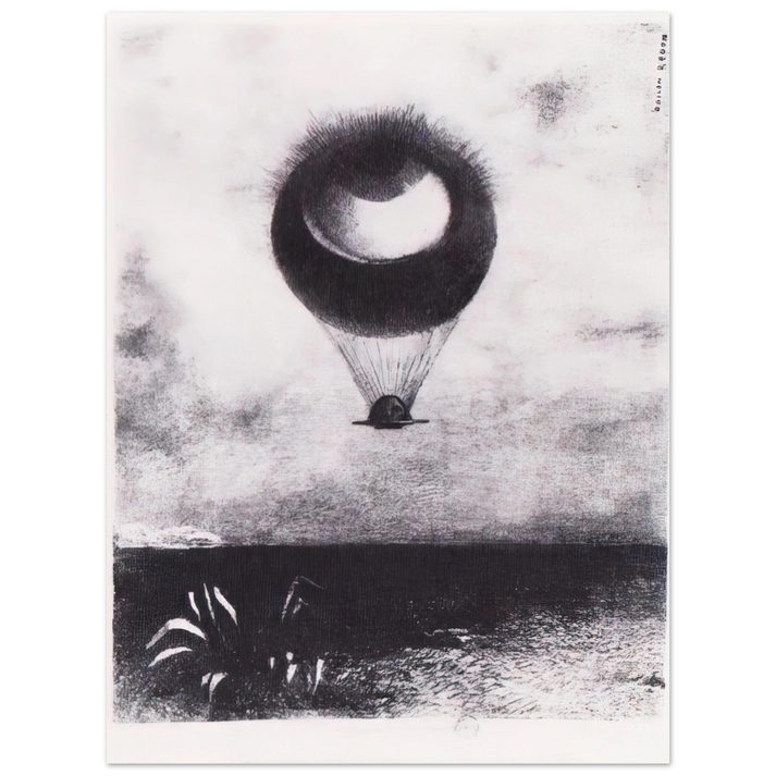 Odilon Redon - THE EYE LIKE A STRANGE BALLOON GOES TO INFINITY 1882  75x100 cm / 30x40inches Fine Art Poster
