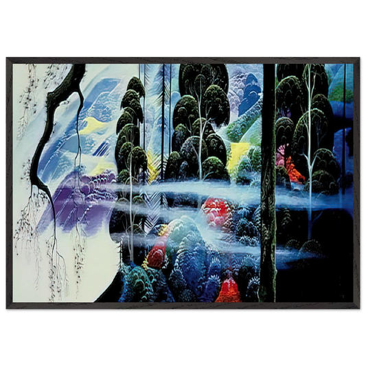 Along the Coast - Eyvind Earle 70x100 cm / 28x40 inches Framed Art Print – Black Wooden Frame