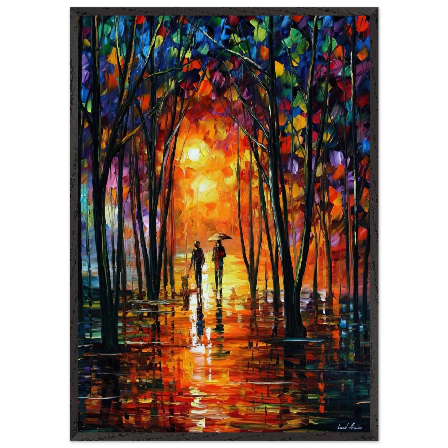 Leonid Afremov N18 - Leonid Afremov Framed Art Print – Black Wooden Frame - Default Title - -Framed Art Print