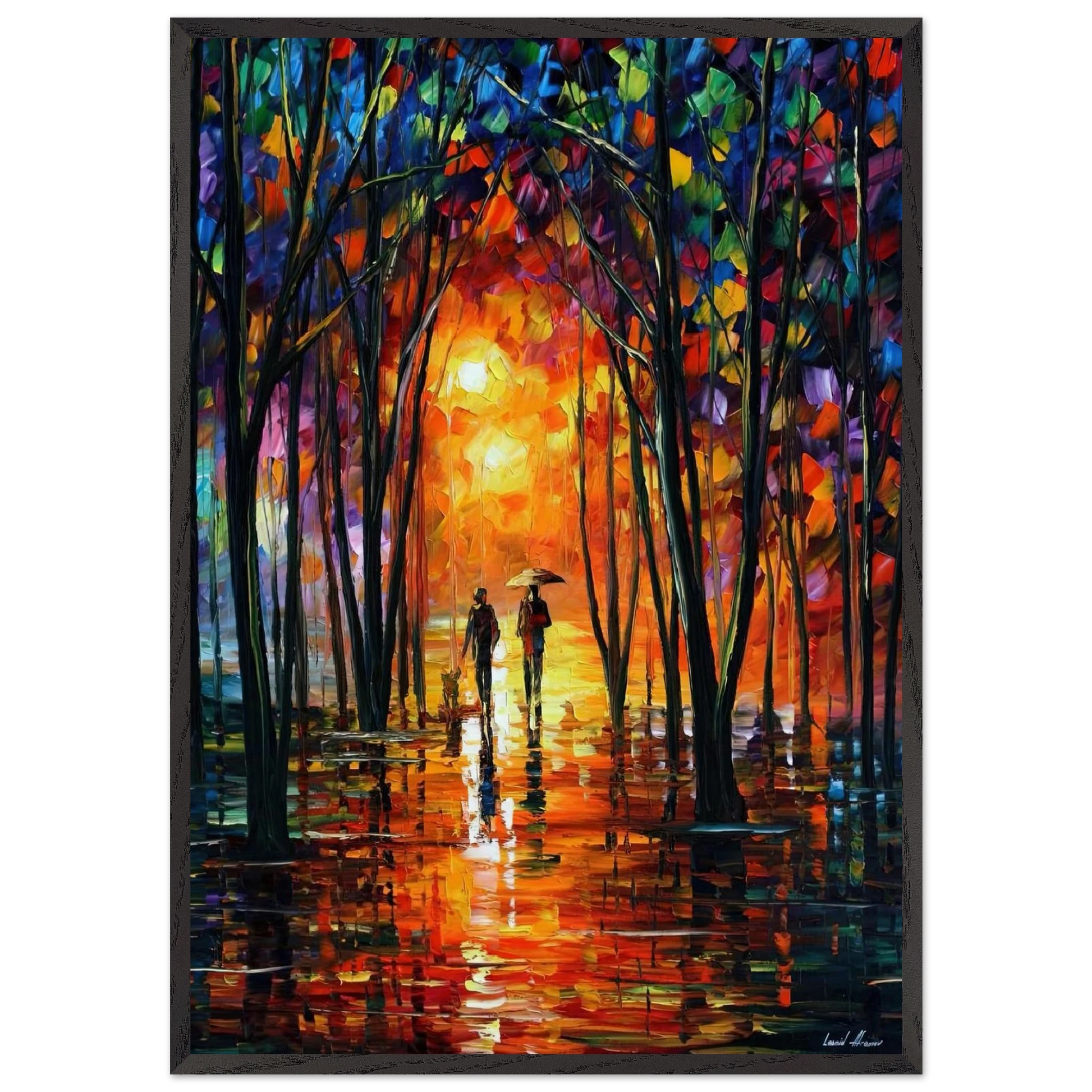 Leonid Afremov N18 - Leonid Afremov Framed Art Print – Black Wooden Frame - Default Title - -Framed Art Print