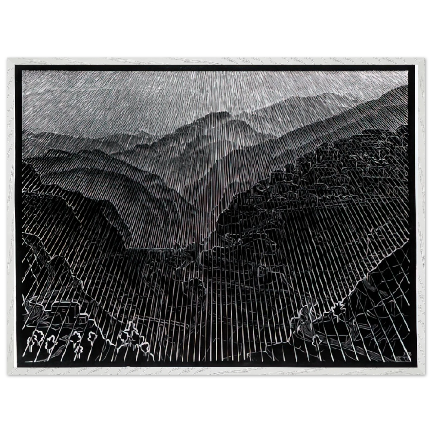 MC Escher - ROSSANO CALABRIA FEBRUARY 1931 1931 Wall Art - 21x29.7 cm / 8x12" - Premium Wooden Framed Poster With Fine Art Paper - White frame