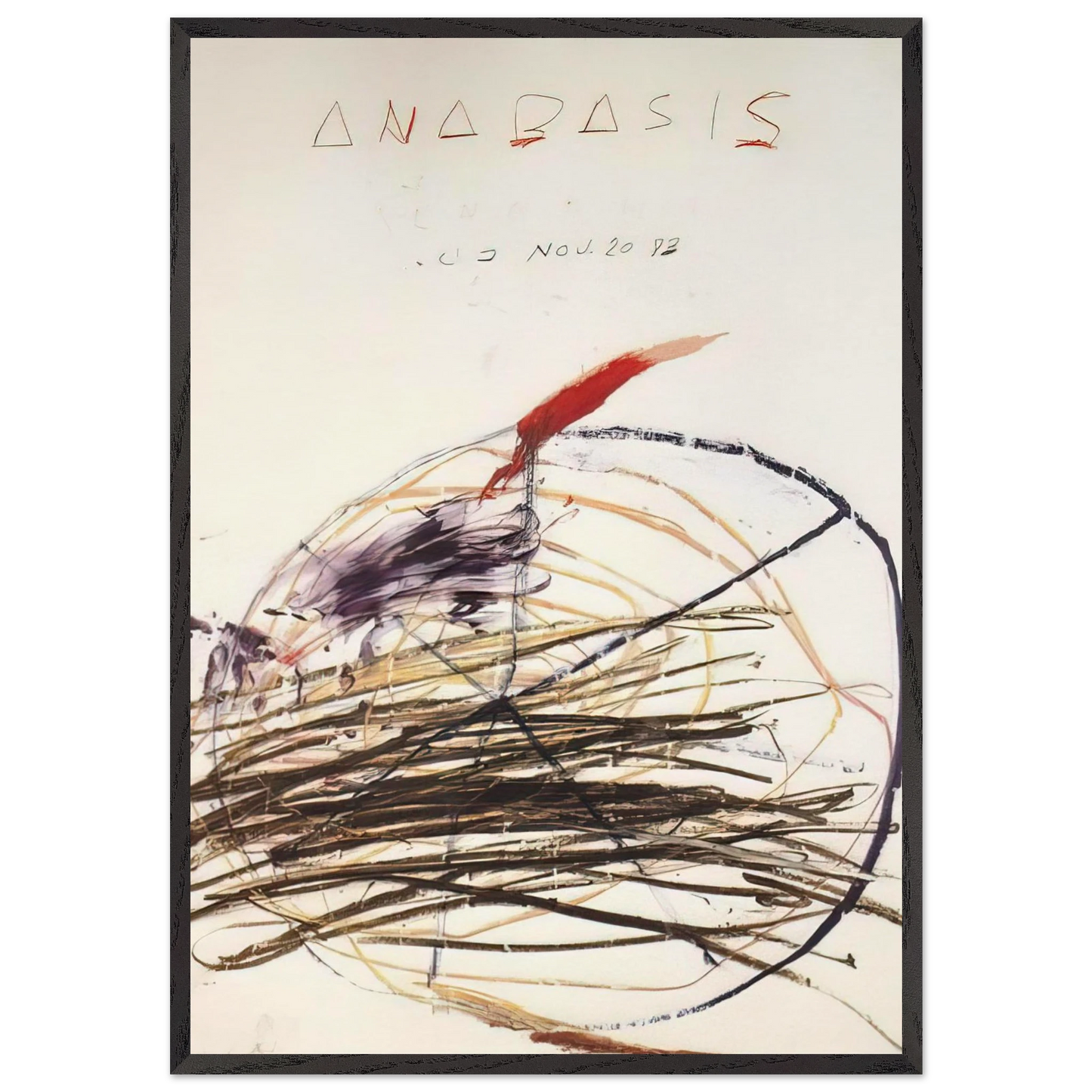 Anabasis  Xenephon  - Cy Twombly Framed Art Print – Black Wooden Frame - Default Title - -Framed Art Print