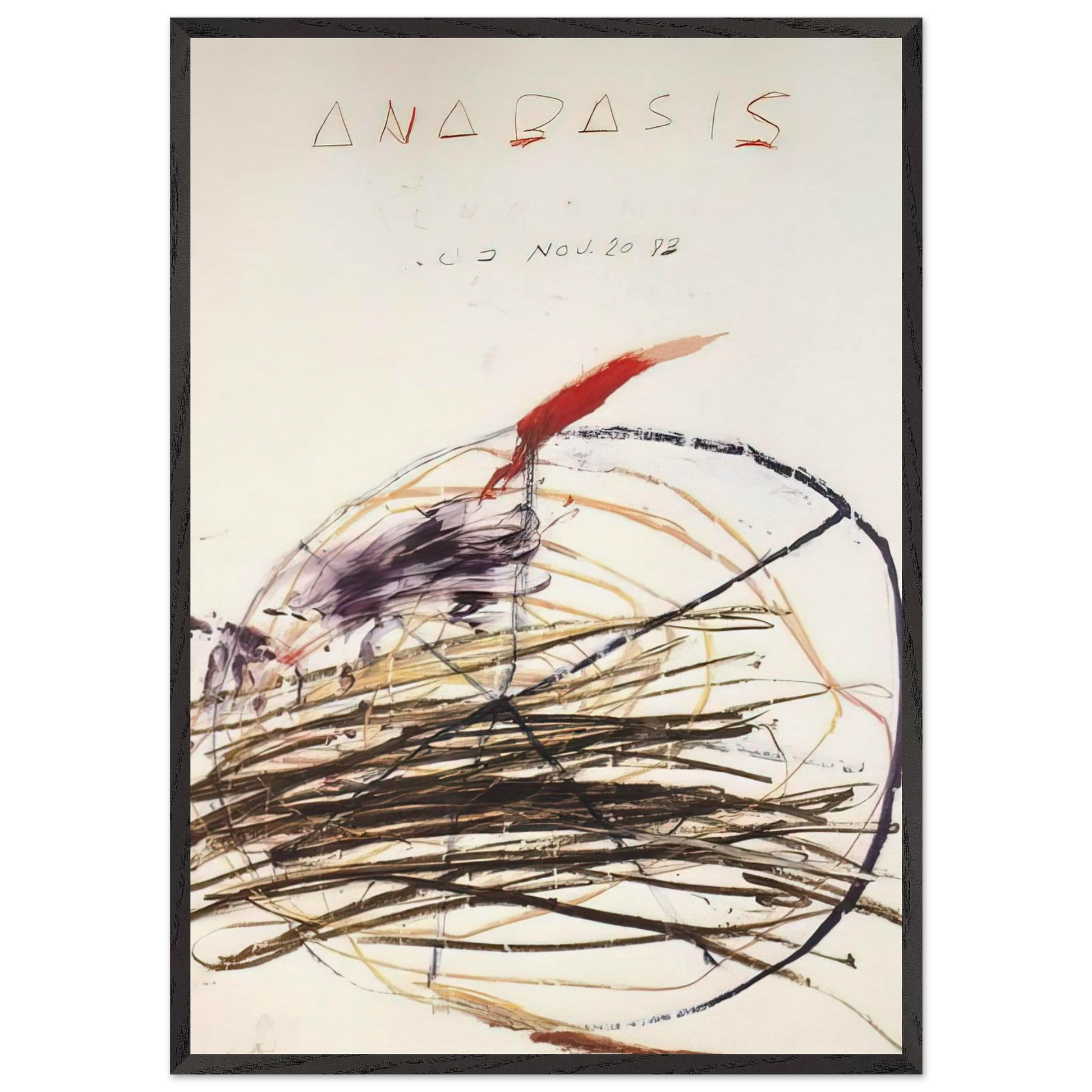 Anabasis  Xenephon  - Cy Twombly Framed Art Print – Black Wooden Frame - Default Title - -Framed Art Print