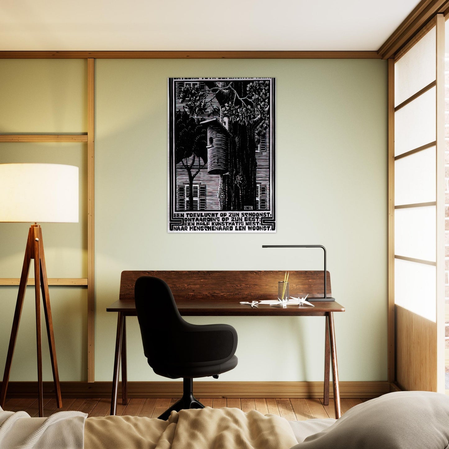 EMBLEMATA RETREAT - MC Escher Brushed Aluminum Print - 70x100 cm / 28x40 inches | MC Escher Aluminum Print | MC Escher Prints