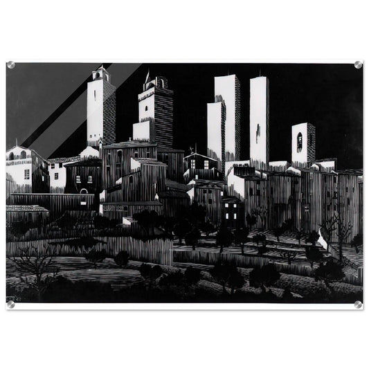 SAN GIMIGNANO - MC Escher Acrylic Print - 70x100 cm / 28x40″ inches | Maurits Cornelis Escher Prints