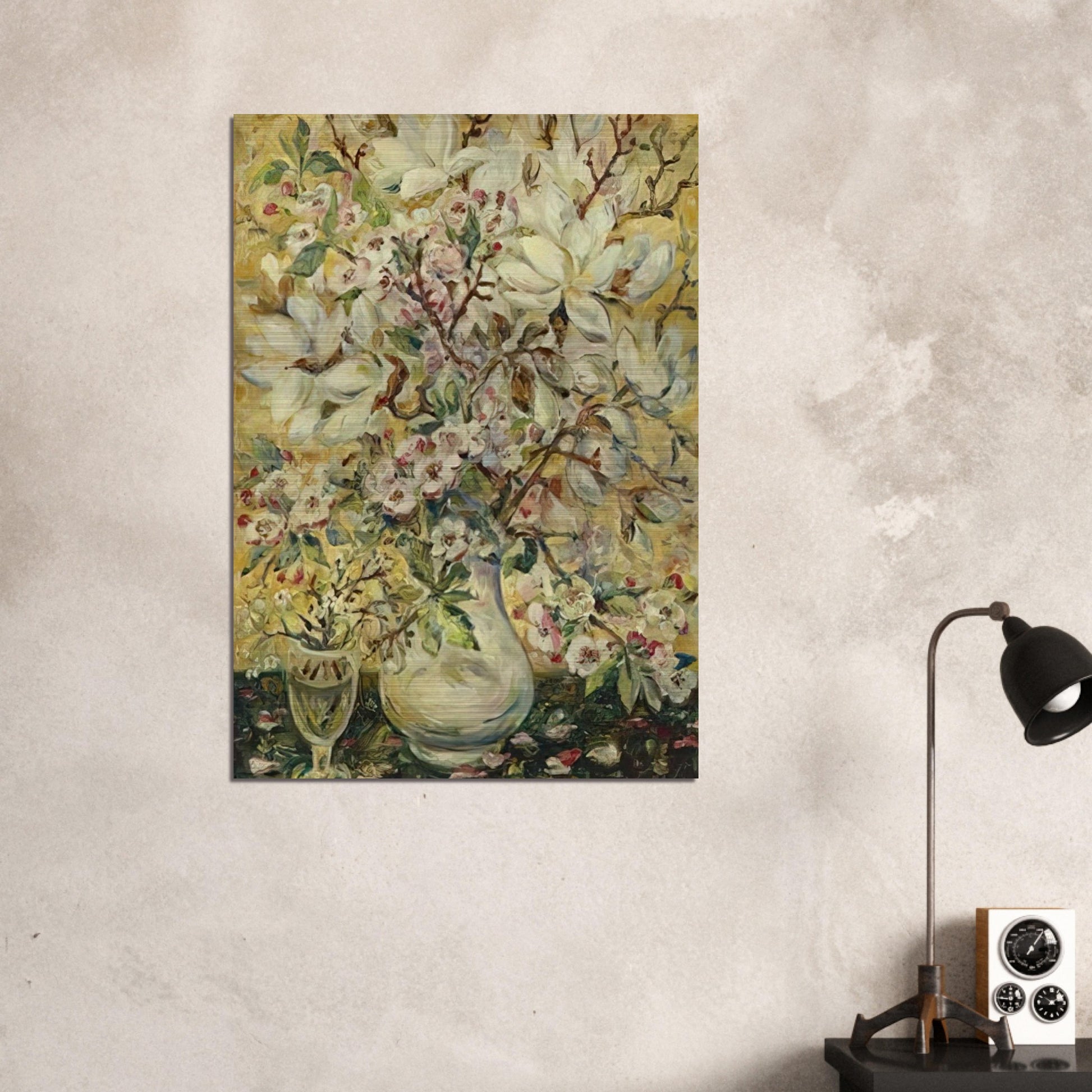 Flower vase - Post-Impressionism - Natalia Goncharova Brushed Aluminum Print - 70x100 cm / 28x40 inches | Natalia Goncharova Aluminum Print | Natalia Goncharova Prints