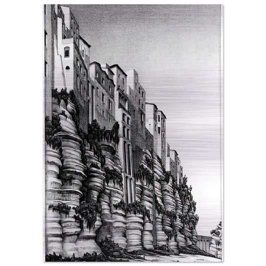 TROPEA CALABRIA - MC Escher Brushed Aluminum Print - 70x100 cm / 28x40 inches | MC Escher Aluminum Print | MC Escher Prints