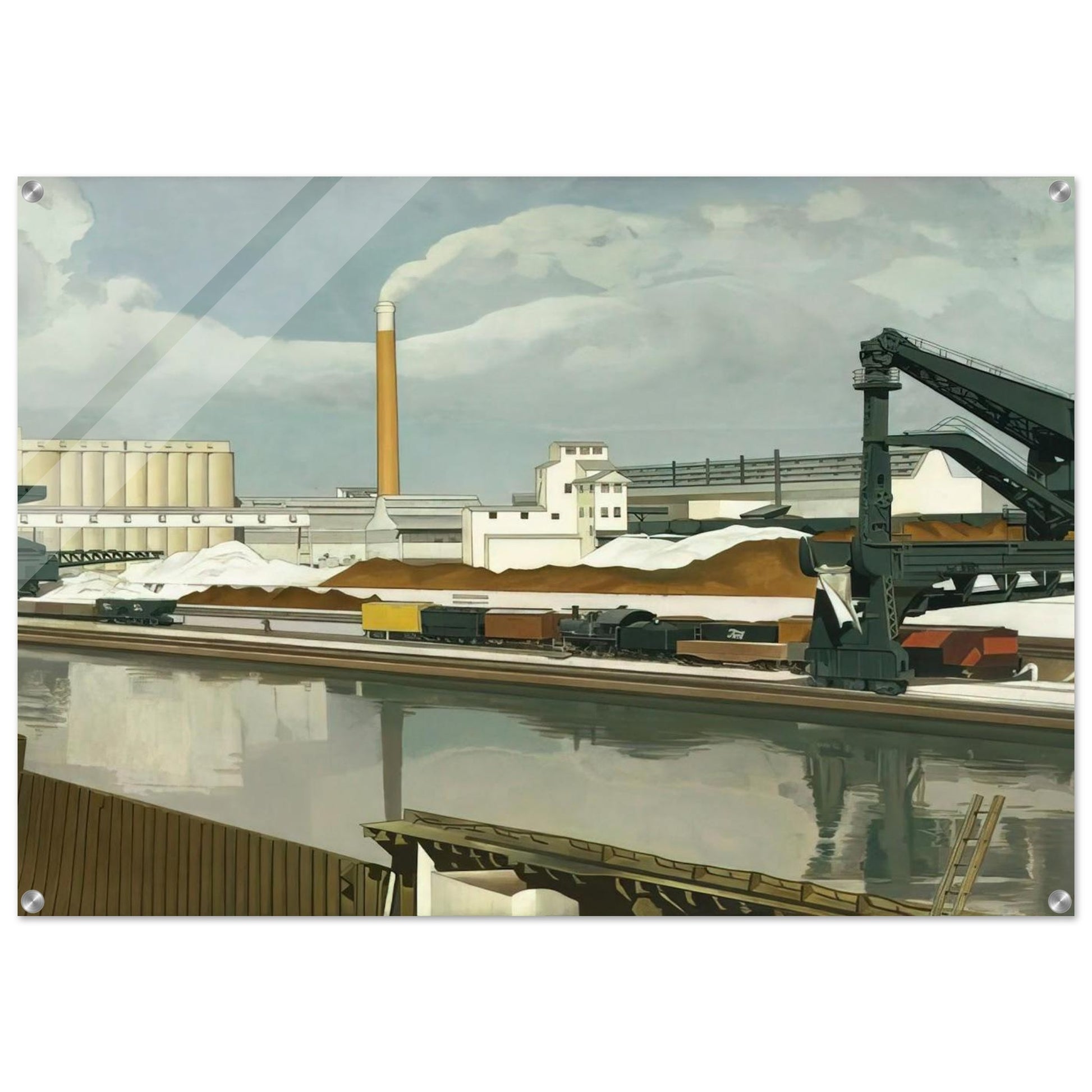 American Landscape - 1930 - Charles Sheeler Acrylic Print - 70x100 cm / 28x40″ inches | Charles Sheeler Wall Art | Charles Sheeler Prints