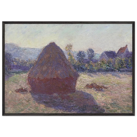 A Haystack in the Evening Sun - claude monet Framed Art Print – Black Wooden Frame - Default Title - -Framed Art Print