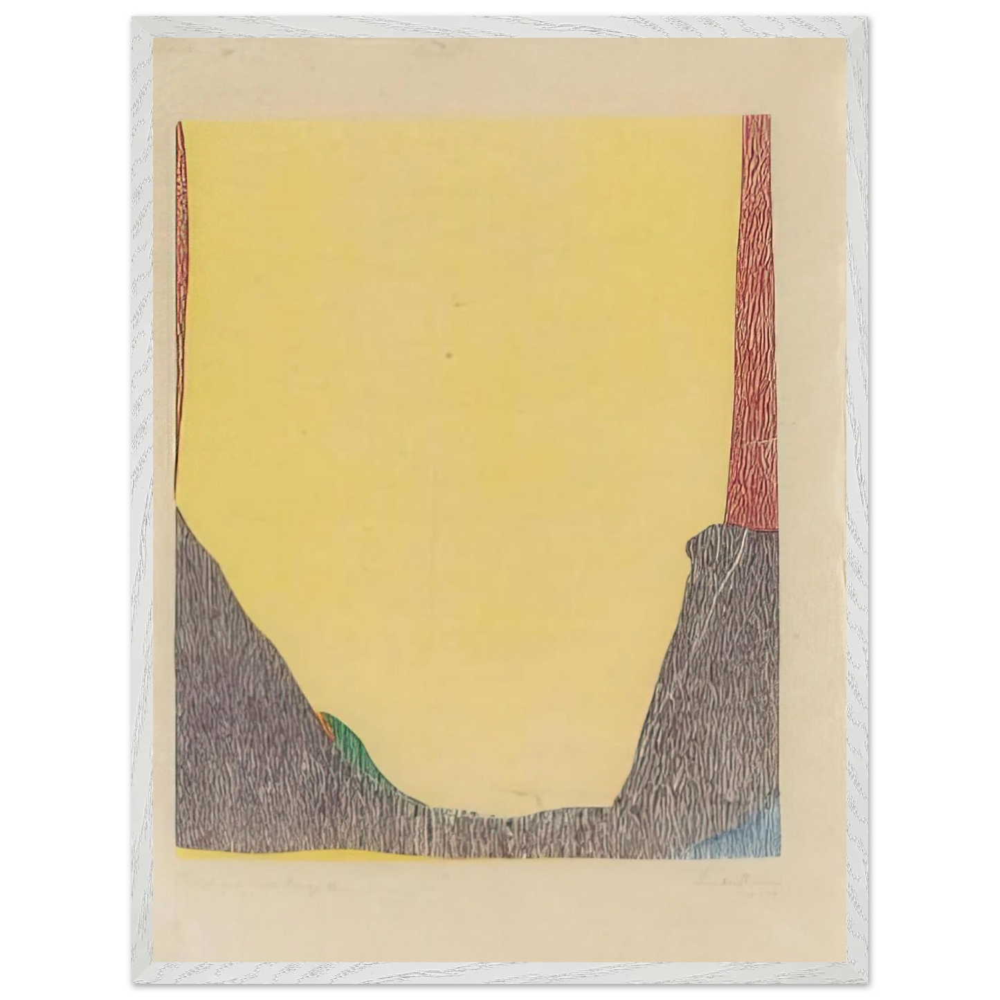 Helen Frankenthaler - East and Beyond - 1973 Wall art - 13x18 cm / 5x7 inches - Premium Wooden Framed Poster With Fine Art Paper - White frame