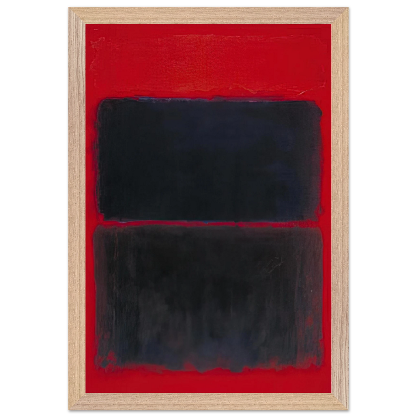 Mark Rothko - Light Red Over Black - 1957 Wall Art - 60x80 cm / 24x32 inches - Premium Wooden Framed Poster With Fine Art Paper - White frame