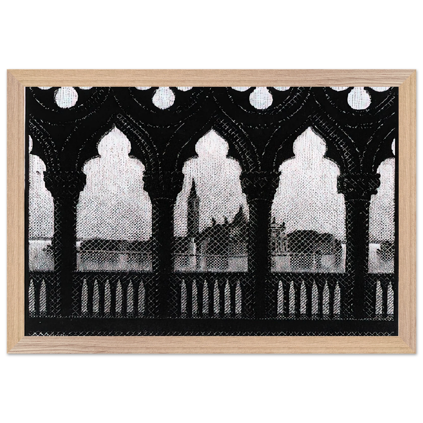 MC Escher - VENICE OCTOBER 1936 1936 Wall Art - 60x80 cm / 24x32 inches - Premium Wooden Framed Poster With Fine Art Paper - White frame